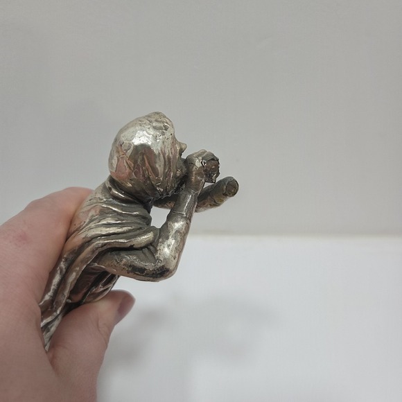 Vintage A. Kedem Israel 925 Blowing Horn Figurine On Base 8.75" Rare Broken - Picture 4 of 11